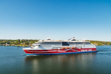 Stockholm, İsveç - 13 Haziran 2023: Feribot Viking Hattı Grace Baltık denizinde