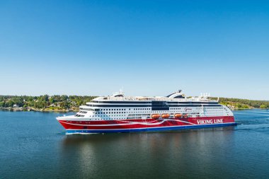 Stockholm, İsveç - 13 Haziran 2023: Feribot Viking Hattı Grace Baltık denizinde