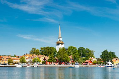 Yazın Mariefred 'in İsveç manzarası