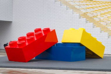 Billund, Danimarka - 17 Haziran 2023: Lego Evi - Tuğla Evi.