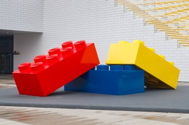 Billund, Danimarka - 17 Haziran 2023: Lego Evi - Tuğla Evi.