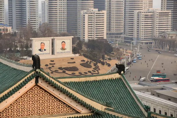 stock image Rooftops of Pyongyang, North Korea