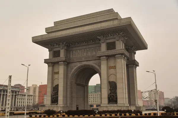 stock image The Triumphal Arch in the centre of Pyongyang, North Korea