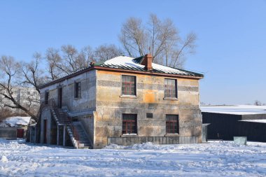 Outbuildings in the grounds of Unit 731 prison camp in Harbin, China clipart