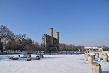 Harbin, Çin 'deki 731. Birim' deki kazan dairesinin terk edilmiş kalıntıları.
