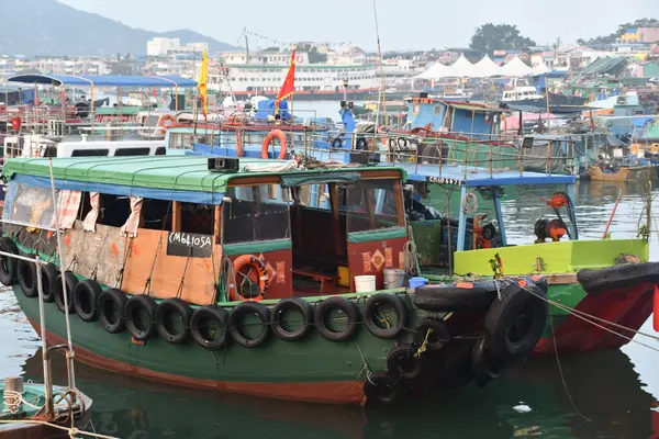 stock image Two fishing boats in the harbour at Cheung Chau in Hong Kong