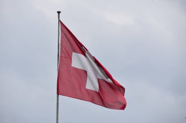 Lucerne 'deki İsviçre Bayrağı
