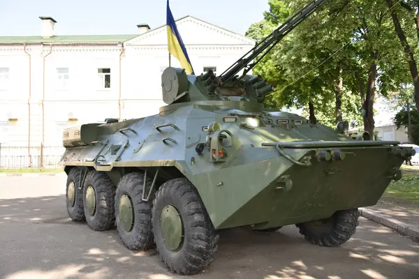 stock image An armoured personnel carrier outside the Museum of the Great Patriotic War on Lavrska Street in Kyiv, Ukraine.