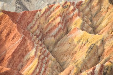 Çin 'in Gökkuşağı Dağları Zhangye Danxia' da