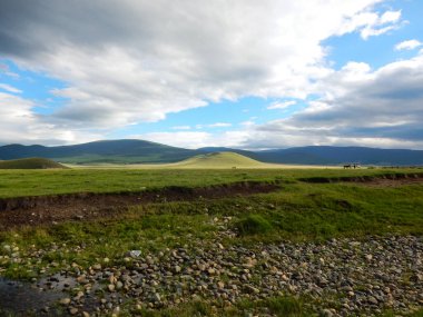 Çin ve Moğolistan arasındaki sınırda eski Rus Jeep 'lerinin trafiği sıkışık.