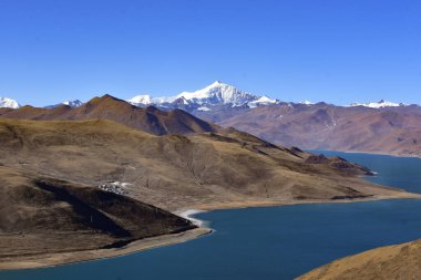 Pristine Yamdrok Lake in Tibet, China clipart