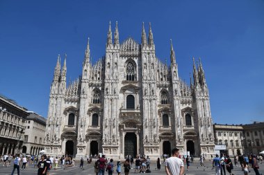 İtalya, Milan 'daki Süslü Duomo di Milano Katedrali