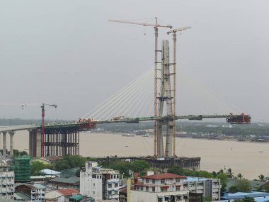 17 Nisan 2025 - Yangon, Myanmar: Myanmar-Kore Dostluk Köprüsü Yangon, Myanmar