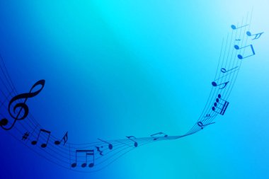  müzik temalı resimleme mavi arkaplanda 