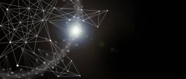  Soyut teknoloji geçmişi. Noktaları ve çizgileri birleştiren çokgen 