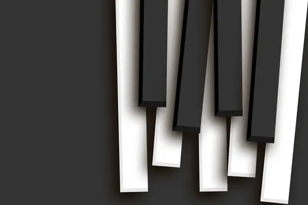  Siyah arkaplanda müzik piyanosu klavyesi 