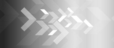 Gri arkaplan bileşimi üzerine beyaz oklar