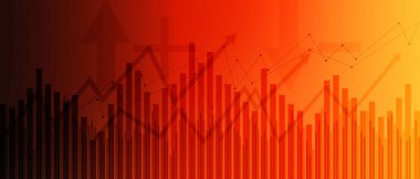 Yukarı doğru çizgileri ve okları olan soyut finansal grafik 