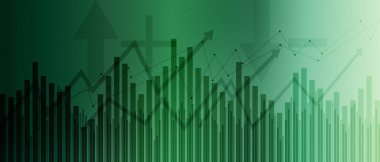 Yukarı doğru çizgileri ve okları olan soyut finansal grafik 