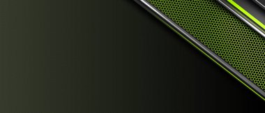 Soyut zarif yeşil geometrik örtüşme katmanları ve çizgili arka plan