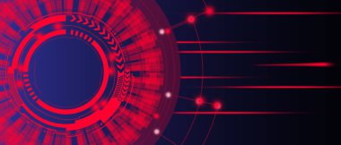 Soyut kırmızı renkli teknolojik arka plan