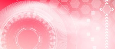  Altıgenli kırmızı soyut teknoloji arkaplanı 