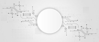 Gri ve beyaz soyut teknoloji arka planı