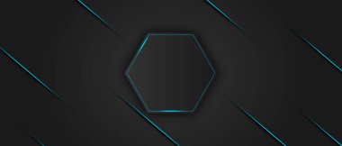 Mavi çizgili modern siyah soyut arkaplan kavramı