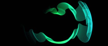 Yeşil çizgileri olan soyut siyah arkaplan. Dijital gelecek teknolojisi kavramı.