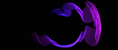 Mor çizgileri olan soyut siyah arkaplan. Dijital gelecek teknolojisi kavramı.