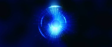 Neon parıltısı olan karanlık teknoloji soyut arkaplan