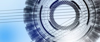  Teknolojik fütüristik arka plan kümesi. 