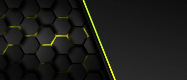 siyah ve yeşil altıgen yanarak bahislerin doğru modern arka plan illüstrasyon