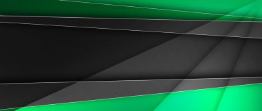 Soyut siyah ve yeşil teknoloji çizgileri
