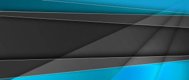 Soyut siyah ve mavi teknoloji çizgileri arka planı