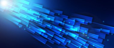 Kare ışıkları olan soyut mavi arkaplan 