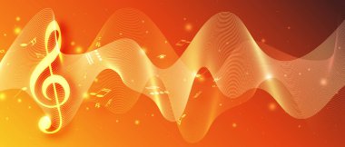 Notalarla soyut renkli müzik arkaplanı