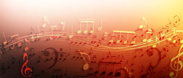 Müzik notaları ile soyut müzik tasarımı arkaplanı