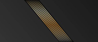 Altın çizgili soyut koyu arkaplan 