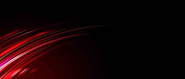 Siyah Arkaplanda Soyut Kırmızı Işık Çizgileri