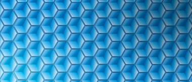 Soyut altıgen şekilleri mavi arkaplan 