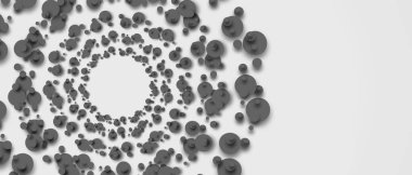 Beyaz arkaplanda daire desenli yarım ton çerçeve