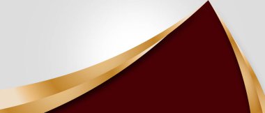 Soyut çokgen desenli, koyu kırmızı şablon arka planlı lüks altın çizgi.