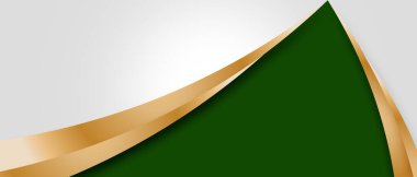 Soyut çokgen desenli, koyu yeşil şablon arka planlı lüks altın çizgi