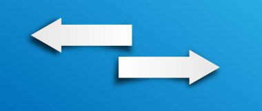 İki ok farklı yönlere yönelir. 