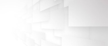 Beyaz arkaplanda soyut beyaz ve gri geometrik hareket