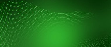 Değişken parçacıkları olan yeşil soyut teknoloji arkaplanı