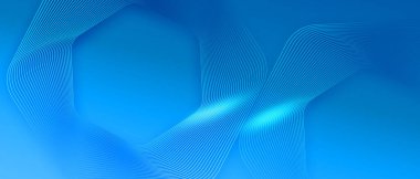 Parlak geometrik çizgileri olan modern soyut mavi arkaplan