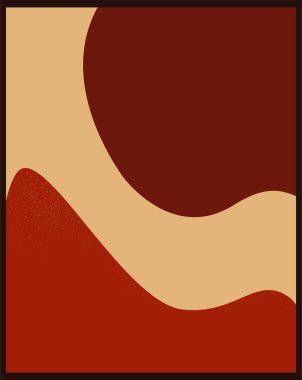 Yüzyılın ortalarında Boho Modern illüstrasyon: poster, boho duvar dekoru, düz tasarım, minimal sanat