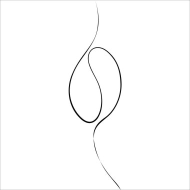 Devamlı tek satır sanatı. Kahve çekirdeği sabah kahvesi sıcak içecek silueti konsepti bir taslak çizim çizimi vektör çizimi